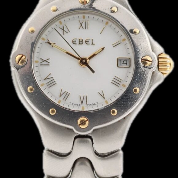 Vintage Ebel E 6087621 Sportwave Ladies Quartz Wristwatch Swiss Steel & 18k Gold - Picture 1 of 4